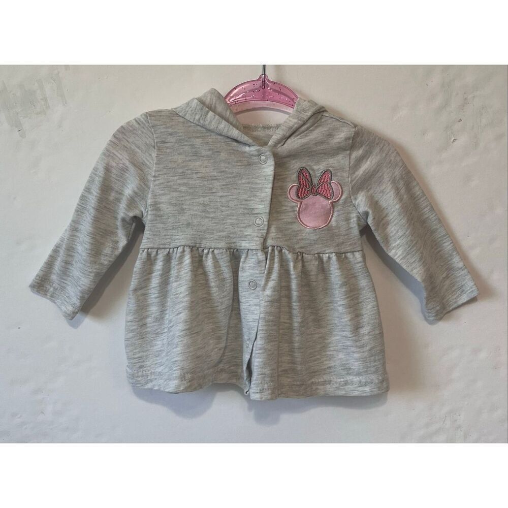 Disney Baby Heather Gray Minnie Mouse Hoodie Size 3-6 Months